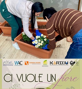 Laboratorio giardinaggio a cura dei beneficiari dei progetti Sai: “Ci vuole un fiore” – 5 Maggio 2022.